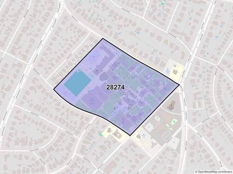 Map of ZIP Code 28274 — Charlotte, NC
