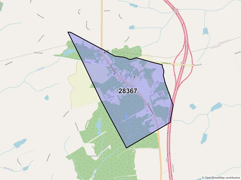 Map of Norman, North Carolina and ZIP codes