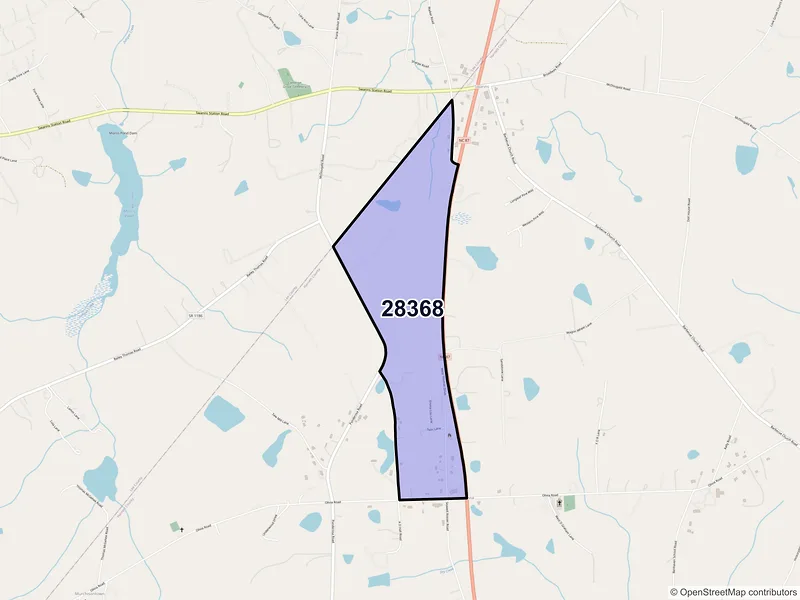 Map of Olivia, North Carolina and ZIP codes