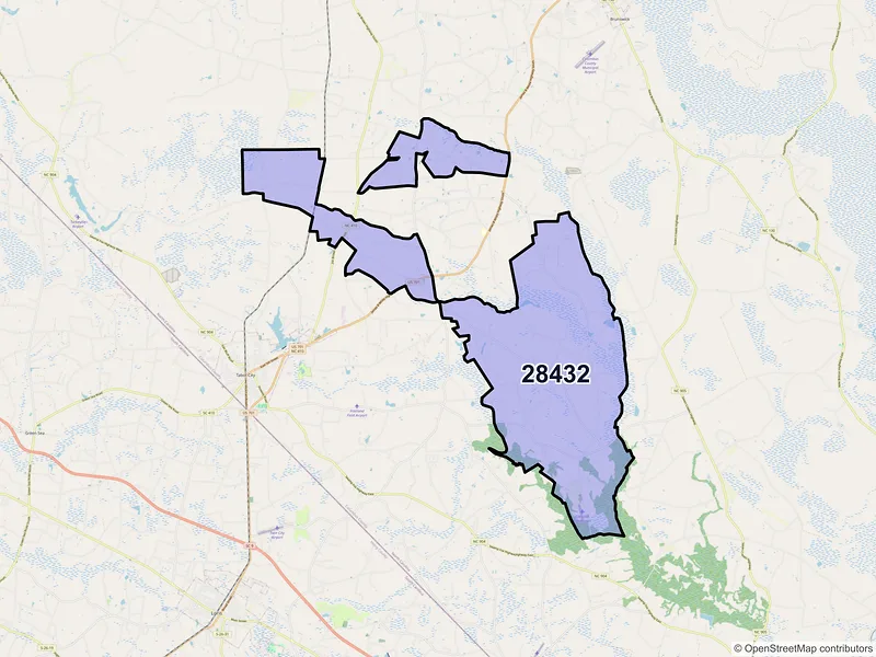 Map of Clarendon, North Carolina and ZIP codes