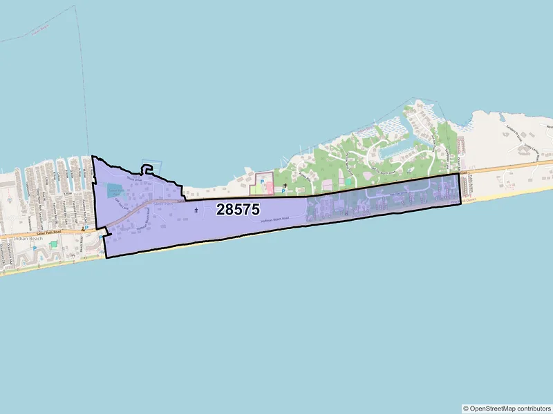 Map of Salter Path, North Carolina and ZIP codes