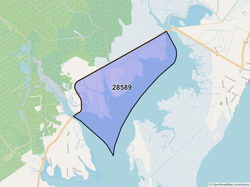 Map of Williston, North Carolina and ZIP codes