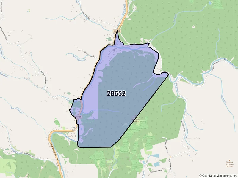 Map of Minneapolis, North Carolina and ZIP codes