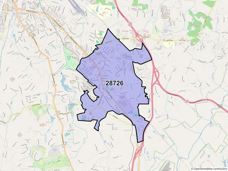 Map of ZIP Code 28726 — East Flat Rock, NC