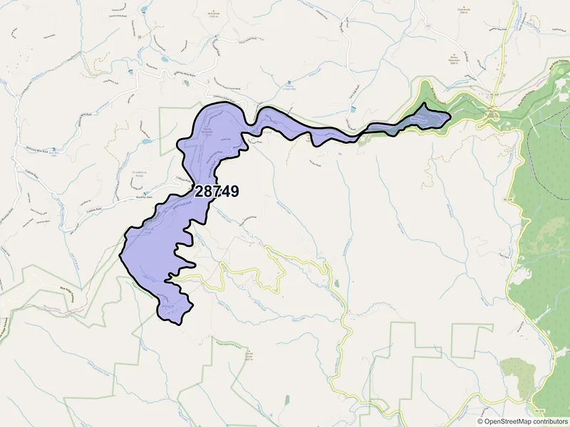 Map of Little Switzerland, North Carolina and ZIP codes