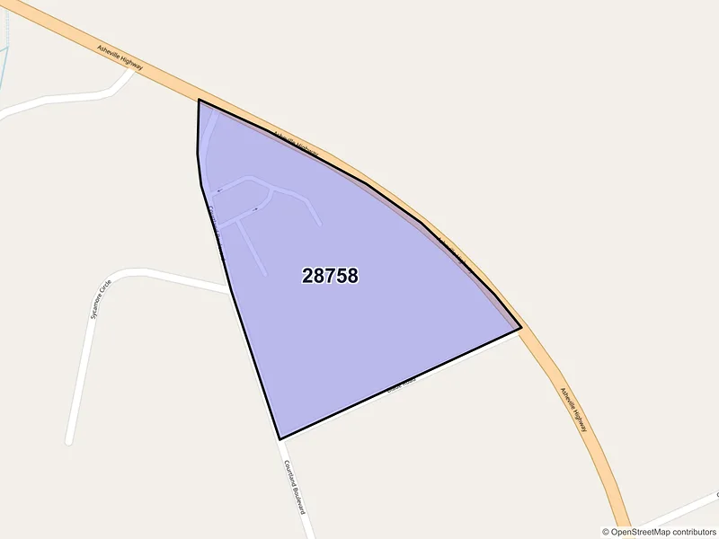 Map of Mountain Home, North Carolina and ZIP codes