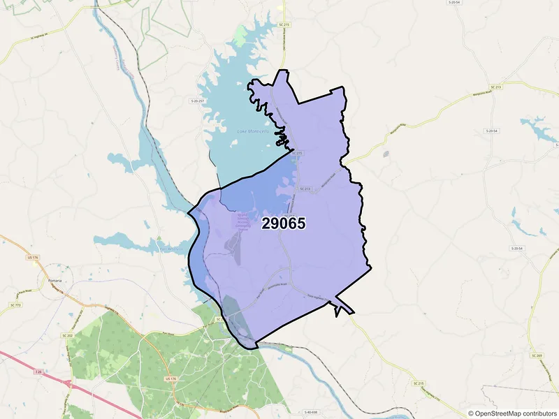 Map of Jenkinsville, South Carolina and ZIP codes