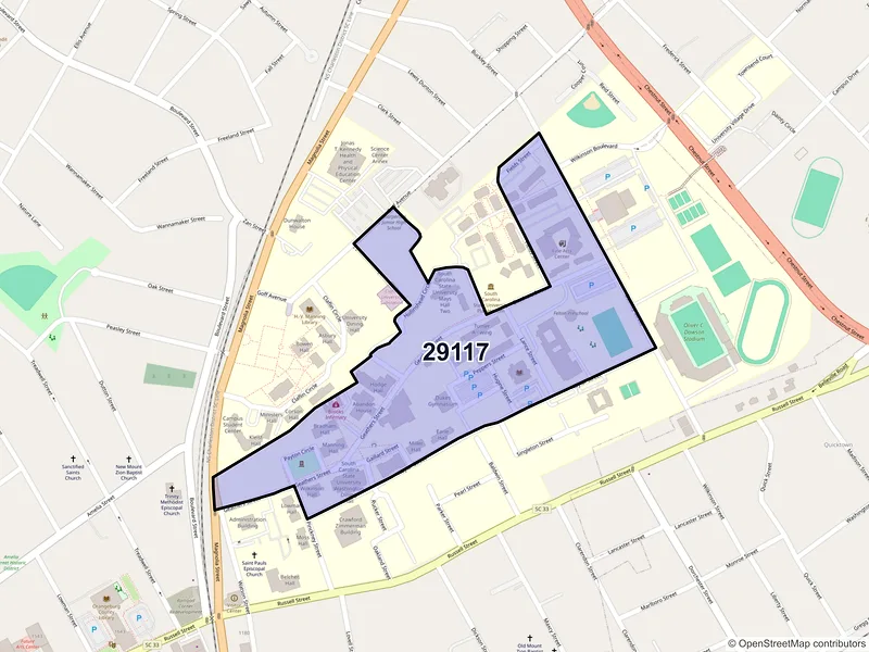 Map of ZIP Code 29117 — Orangeburg, SC