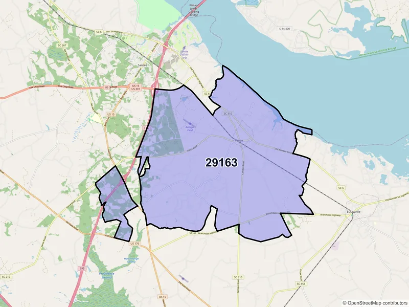 Map of ZIP Code 29163 — Vance, SC