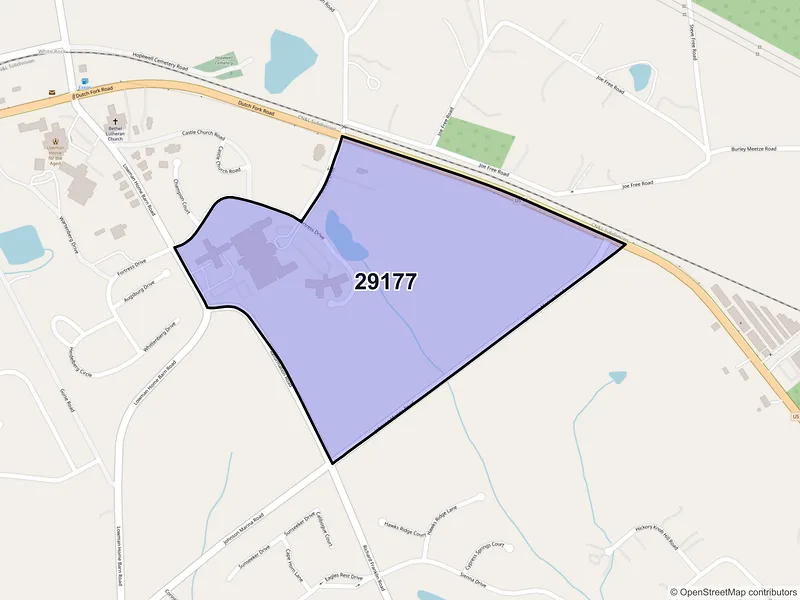 Map of White Rock, South Carolina and ZIP codes