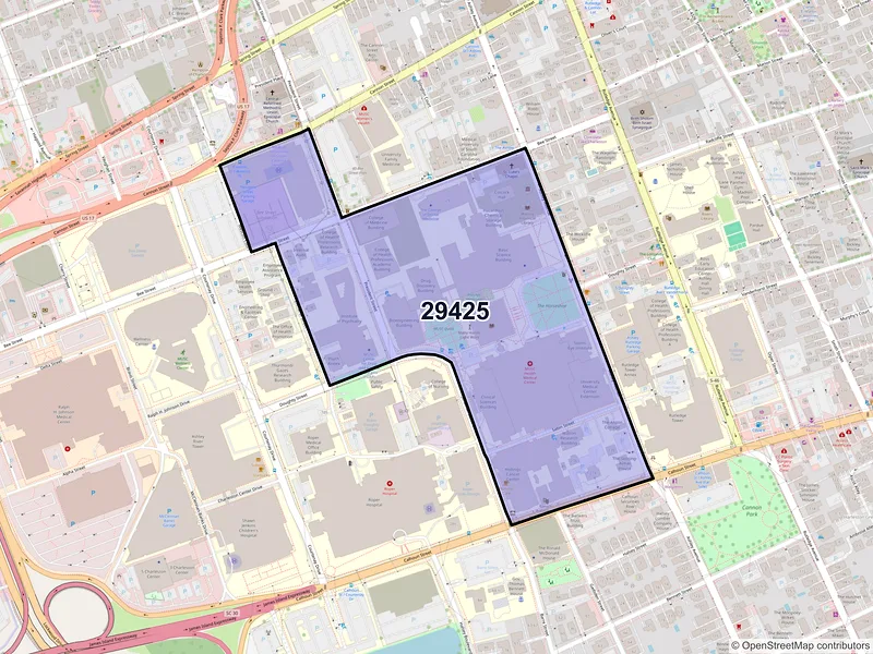 Map of ZIP Code 29425 — Charleston, SC