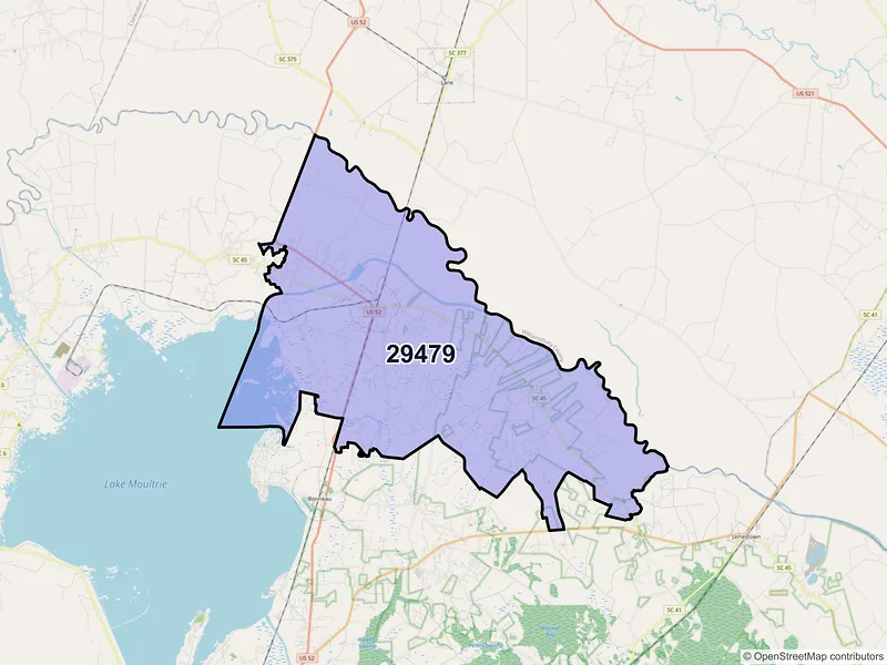 Map of Saint Stephen, South Carolina and ZIP codes