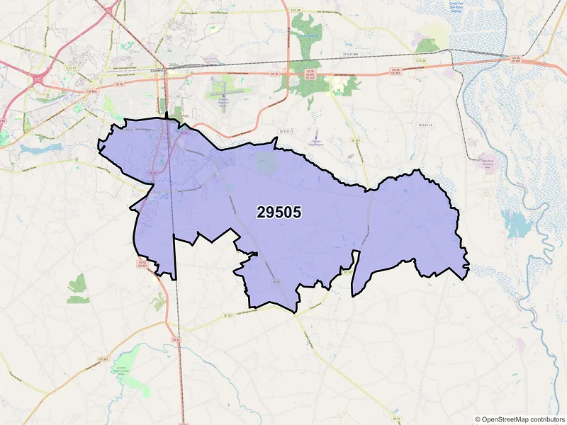 Map of ZIP Code 29505 — Florence, SC