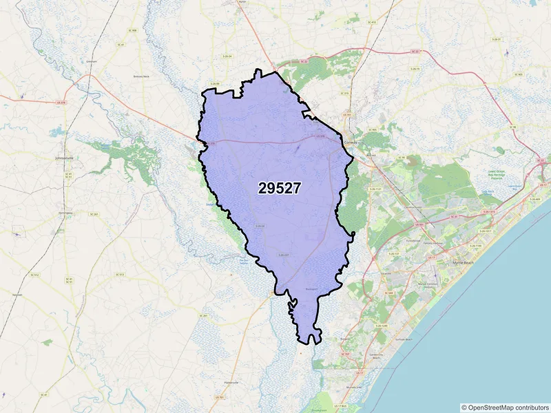 Map of ZIP Code 29527 — Conway, SC