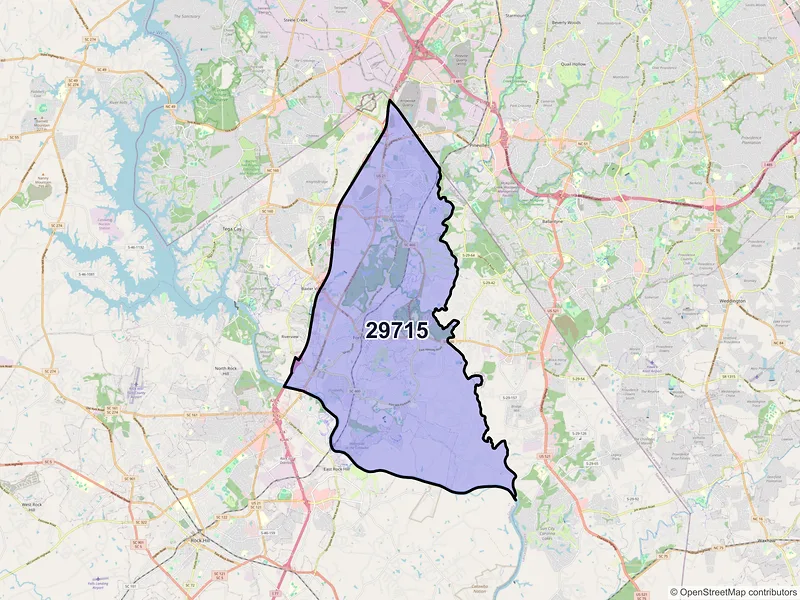 Map of ZIP Code 29715 — Fort Mill, SC