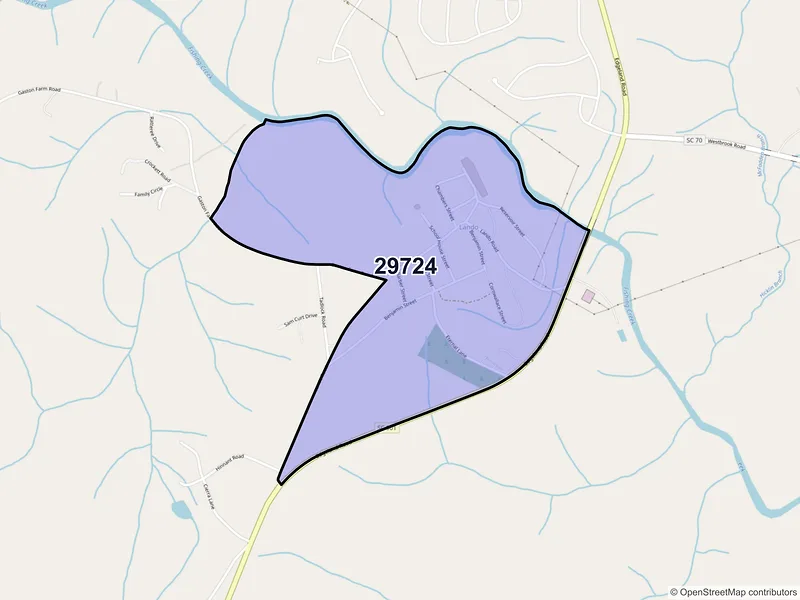 Map of Lando, South Carolina and ZIP codes