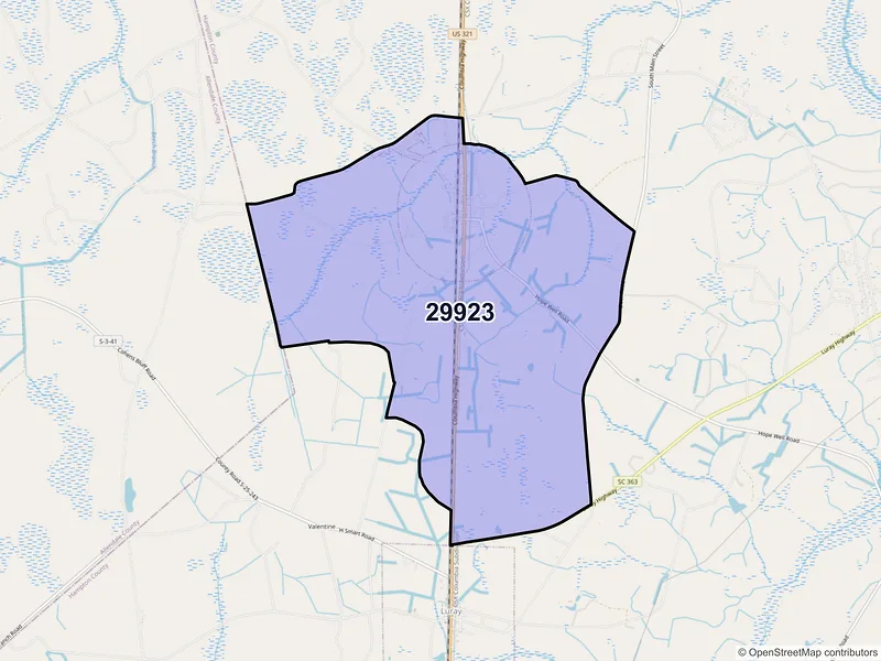 Map of Gifford, South Carolina and ZIP codes