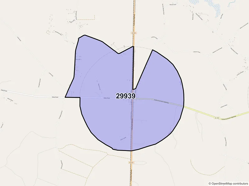 Map of Scotia, South Carolina and ZIP codes