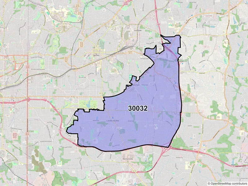 Map of ZIP Code 30032 — Decatur, GA