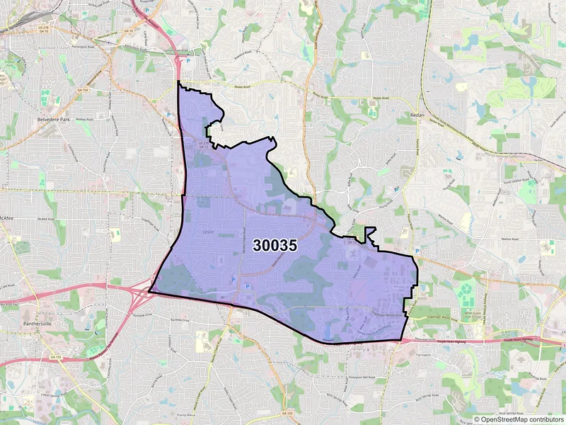 Map of ZIP Code 30035 — Decatur, GA