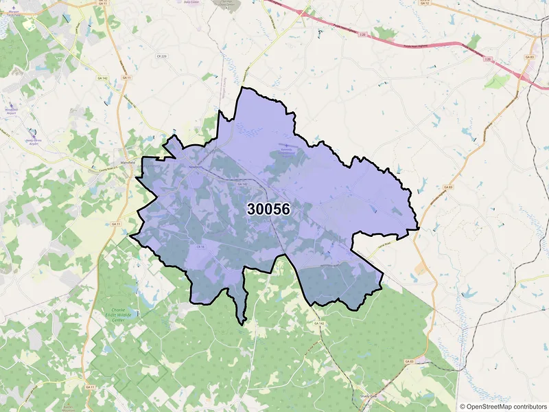 Map of ZIP Code 30056 — Newborn, GA