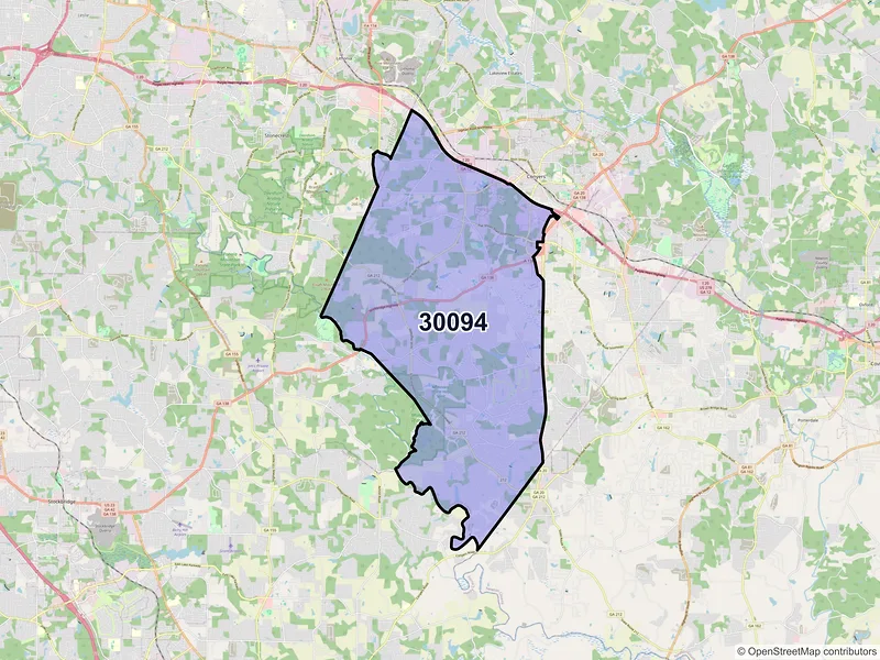 Map of ZIP Code 30094 — Conyers, GA