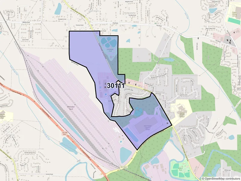 Map of Clarkdale, Georgia and ZIP codes