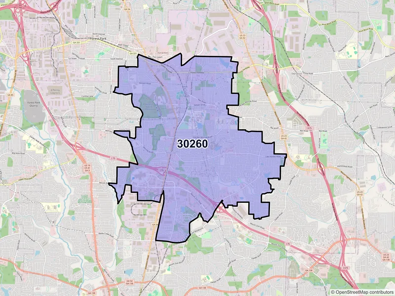 Map of ZIP Code 30260 — Morrow, GA
