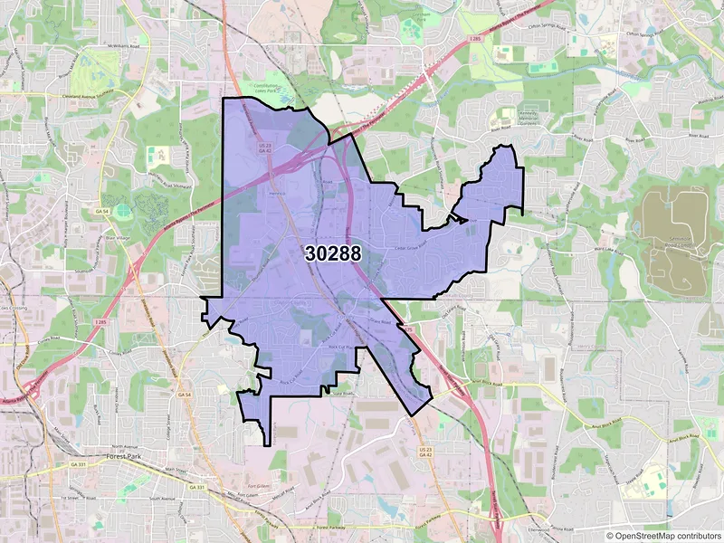 Map of Conley, Georgia and ZIP codes