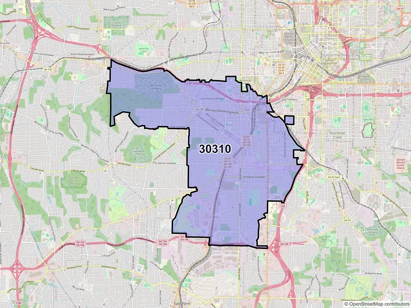 Map of ZIP Code 30310 — Atlanta, GA