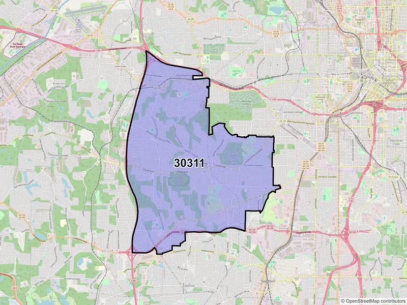 Map of ZIP Code 30311 — Atlanta, GA