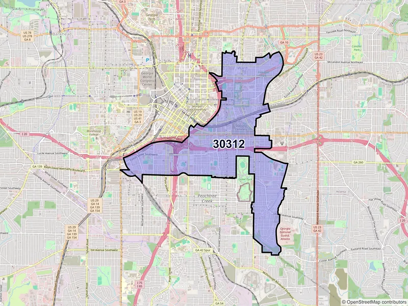 Map of ZIP Code 30312 — Atlanta, GA