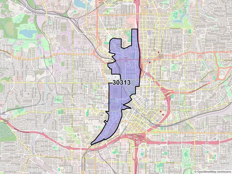 Map of ZIP Code 30313 — Atlanta, GA