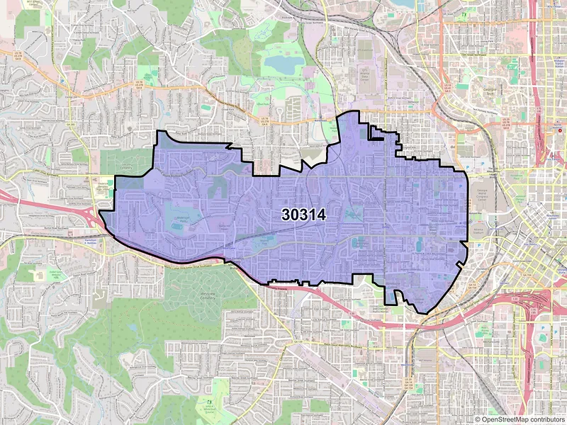 Map of ZIP Code 30314 — Atlanta, GA
