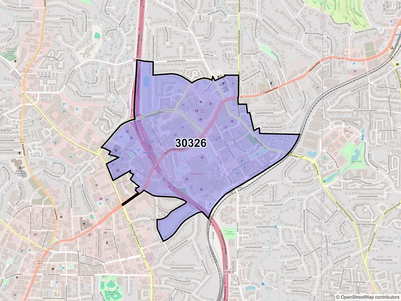 Map of ZIP Code 30326 — Atlanta, GA