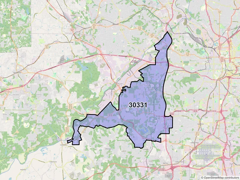 Map of ZIP Code 30331 — Atlanta, GA