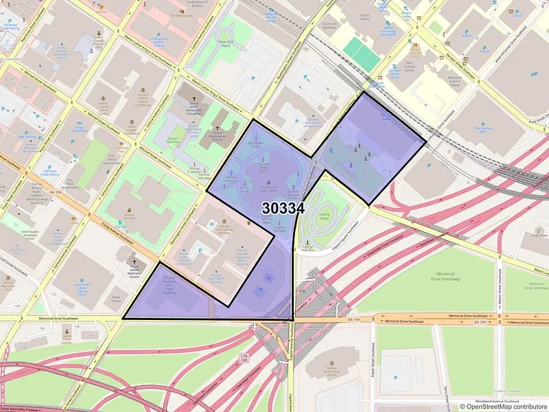 Map of ZIP Code 30334 — Atlanta, GA