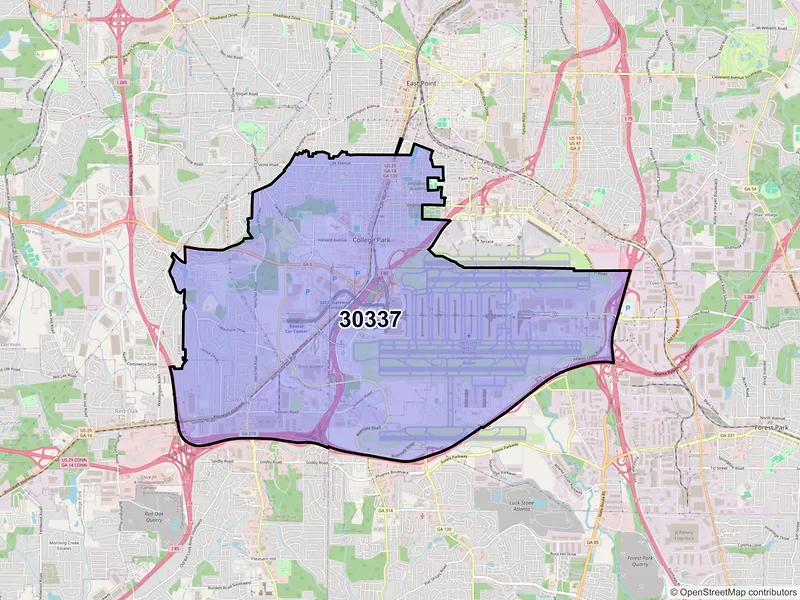 Map of ZIP Code 30337 — Atlanta, GA