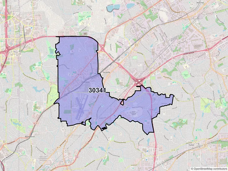 Map of ZIP Code 30341 — Atlanta, GA