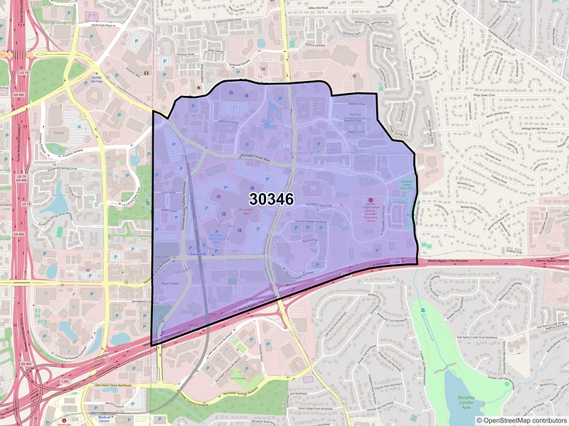 Map of ZIP Code 30346 — Atlanta, GA