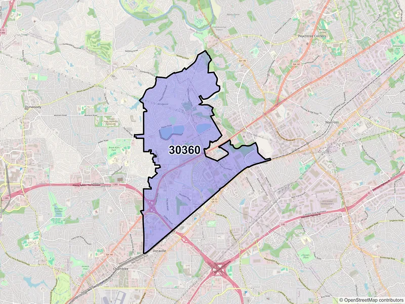 Map of ZIP Code 30360 — Atlanta, GA