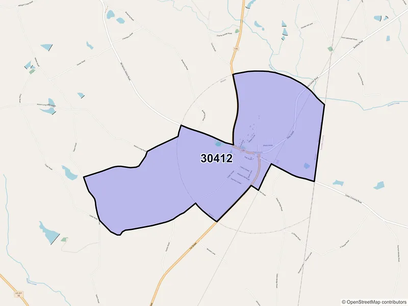Map of Alston, Georgia and ZIP codes