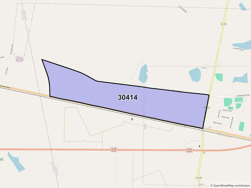 Map of Bellville, Georgia and ZIP codes