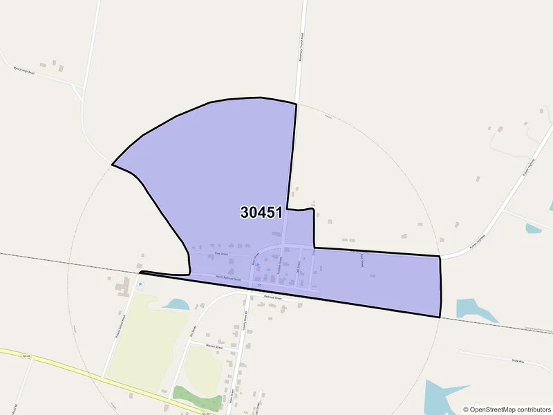 Map of Pulaski, Georgia and ZIP codes