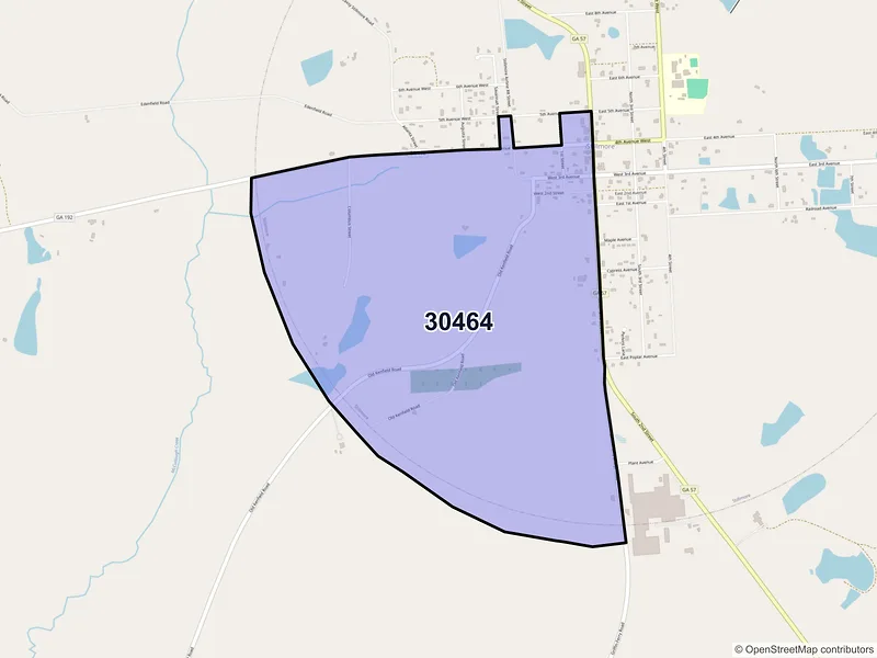 Map of Stillmore, Georgia and ZIP codes
