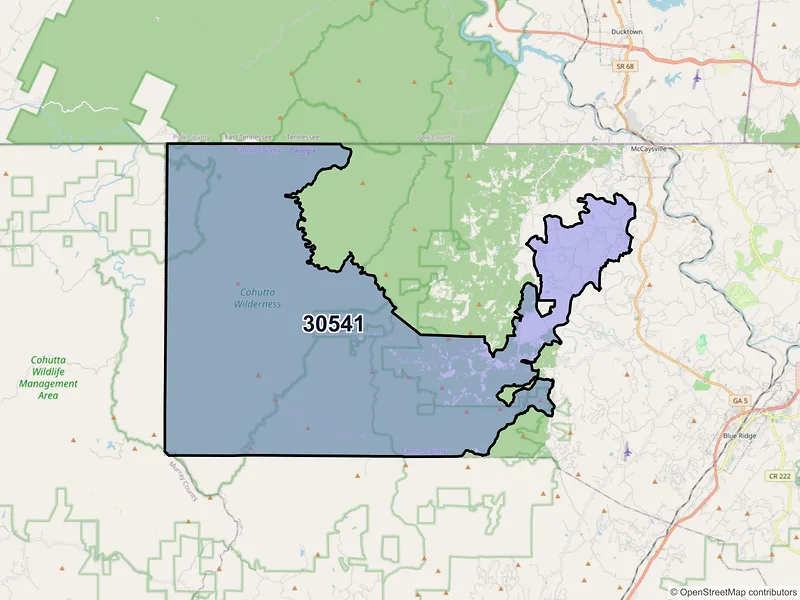Map of ZIP Code 30541 — Epworth, GA