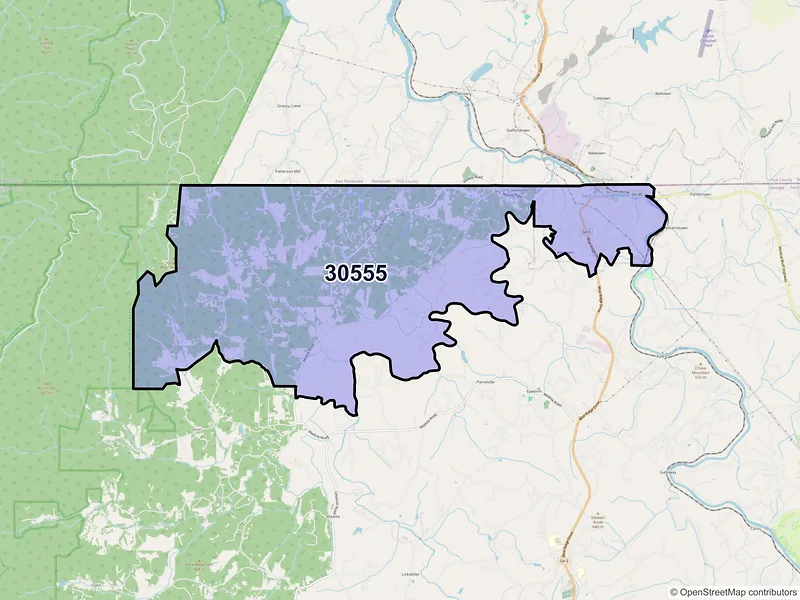 Map of Mc Caysville, Georgia and ZIP codes