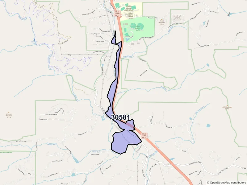Map of Wiley, Georgia and ZIP codes