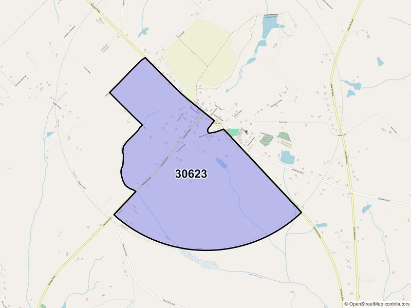 Map of Bostwick, Georgia and ZIP codes