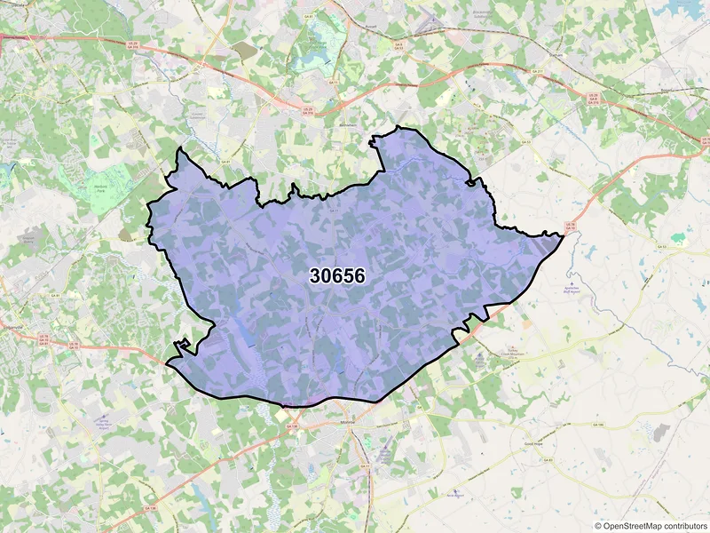 Map of ZIP Code 30656 — Monroe, GA